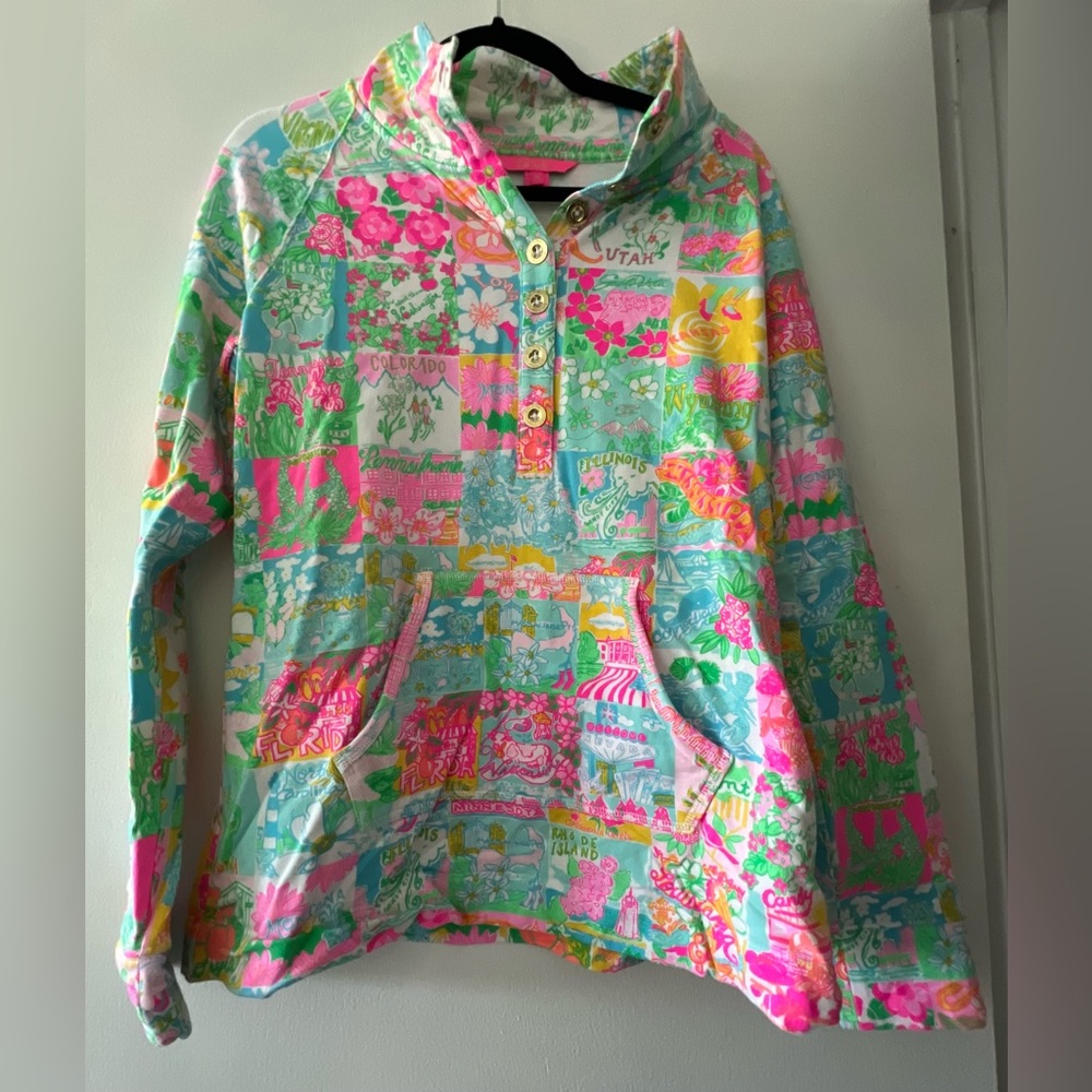 EUC Lilly Pulitzer Captain Popover - State of Mind - Medium